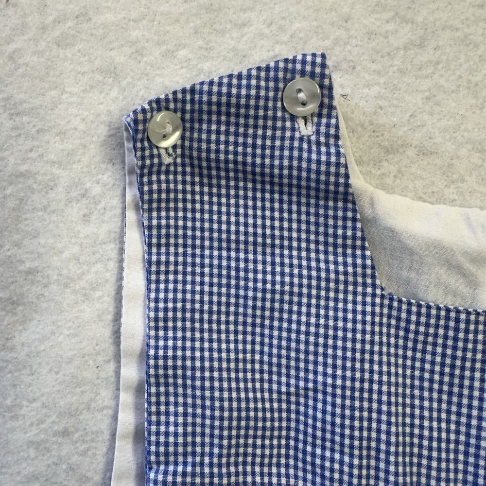 Boys RagsLands Blue Gingham Smocked Shortall 2T - Picture 5 of 11